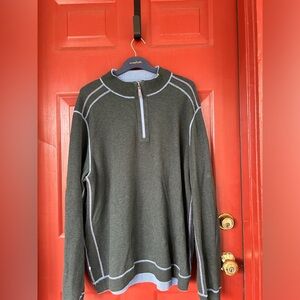 tommy bahama reversible flipside pullover size large Green and blue